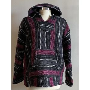 Baja Joe Mens hippie pullover hoodie sweater Size Small Long Sleeve